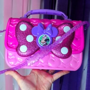 EUC Disney | Minnie Mouse glitter bow play purse with accessories